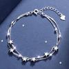 Luxury 925 Silver Double Layer Chain knotted Bracelet for Woman Minimalist Geometric Collage Bracelet Women's Jewelry