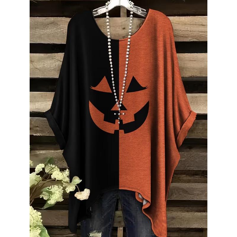 Fashion New Arrival Plus Size Bastet Egyptian Cat Goddess Print Women's Top Elegant Casual Style Round Neck Long Sleeve T-Shirt