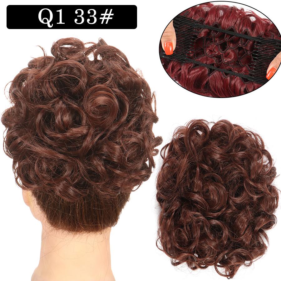 Combs Messy Bun Hair Piece Curly Dish Hair Buns Extension Thick Chignon Hairpiece Clip in Ponytail Scrunchies Hair Pieces for Women