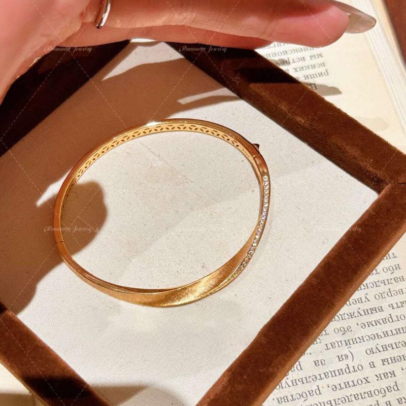 Vintage Medieval Italian Buchi Style Premium Brushed Mobius Bracelet Twisted Rope Diamond Stacked Wear Jewelry