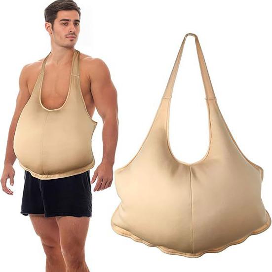 Santa Claus Fake Belly Stuffed Cosplay Tummy Santa Belly Costume for Christmas Halloween Cosplay Dress Up Accessories