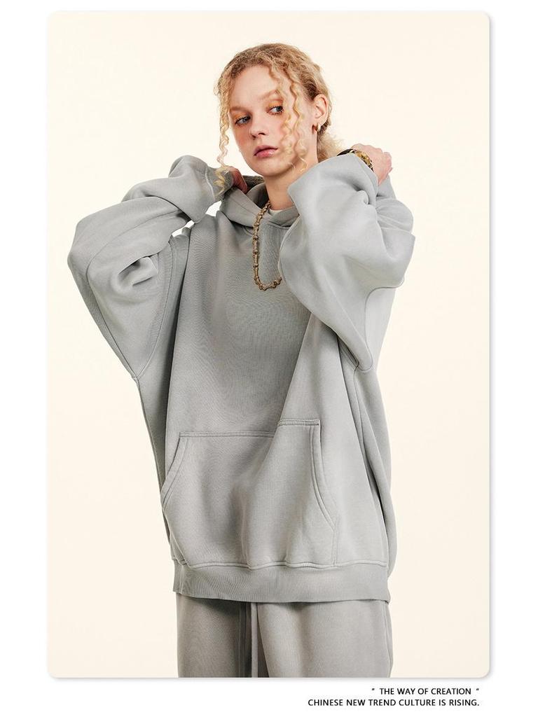 BE Men's Retro Distressed Spray Paint Velvet Hoodie & Sweatpants Set - Autumn 2025 Collection