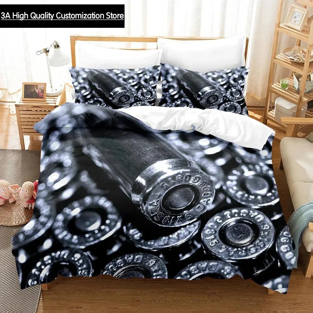Gaming AK 47 Bedding Set Single Twin Full Queen King Size PUBG Bullet Bed Set Aldult Boys Bedroom Duvetcover Sets 3D Print 025