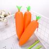 1PCS Kawaii Silicone Carrot Pencil Pen Case Students Gifts Pencil Bag School Stationery Bag