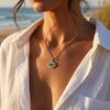Stainless Steel Evil Eye Pendant Necklace For Women Inlaid Zircon Lucky Turkish Eyes Clavicle Choker Beach Party Jewelry Gift