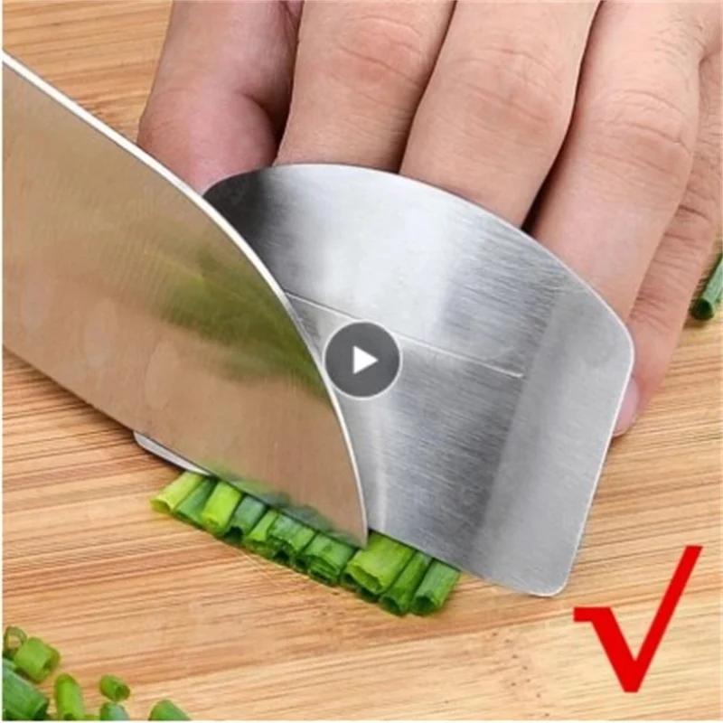 Stainless Steel Finger Guard Safety Vegetable Cutter Hand Guard Tool Anti-cut Finger Protector Gadgets Kitchen Tool Accessories