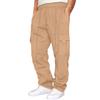 Men's New Sports Leisure Plus Velvet Leg Multi-pocket Lace Loose Overalls Trousers Casual Pants