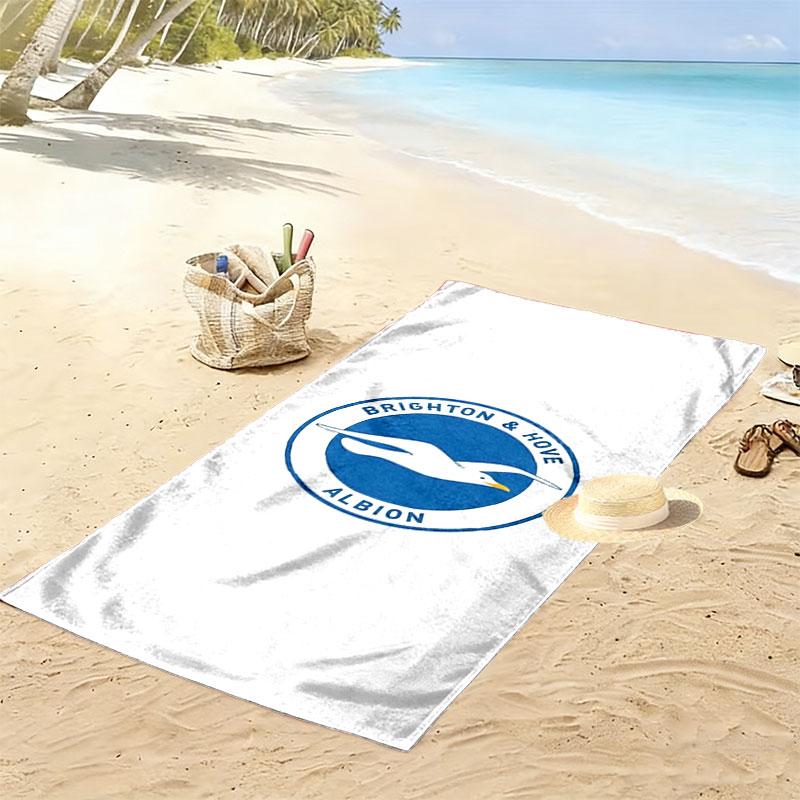 Brighton & Hove Albion Tryckt Strandhandduk, Stor Mjuk Snabbtorkande Handduk för Strand Camping Simning