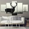 Canvas Painting A deer walking in dense fog 5 Piece Wallpapers Art Canvas Print modern Poster Modular art painting Home Decor