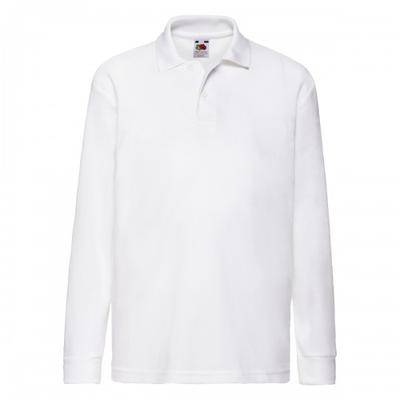 Çocuk/Çocuk 65/35 Düz Uzun Kollu Polo Gömlek