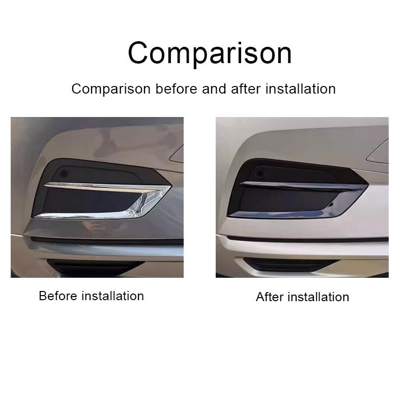 För Volvo 2018- XC60 främre dimljuslist svart krom dekorativ bilklistermärke tillbehör