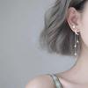 Exquisite Zircon Star Moon Tassel Asymmetric Drop Earrings For Women Men Fashion Elegant Star Chain Fringe Earring Party Jewelry