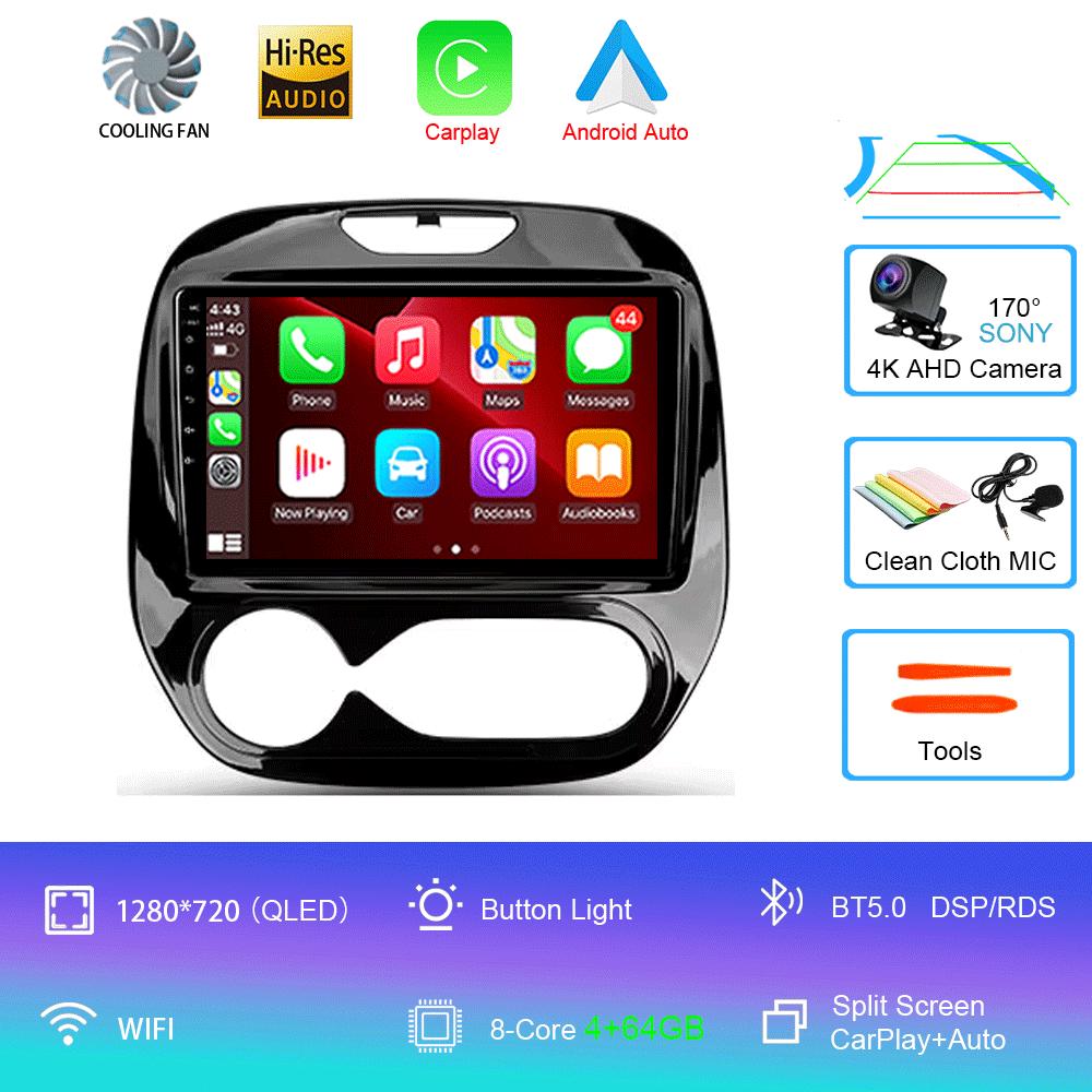 Car Radio Android 14 Carplay For Renault Kaptur Captur 2016 - 2019 Navigation GPS Multimedia Player WiFi+4G Stereo Video Auto BT