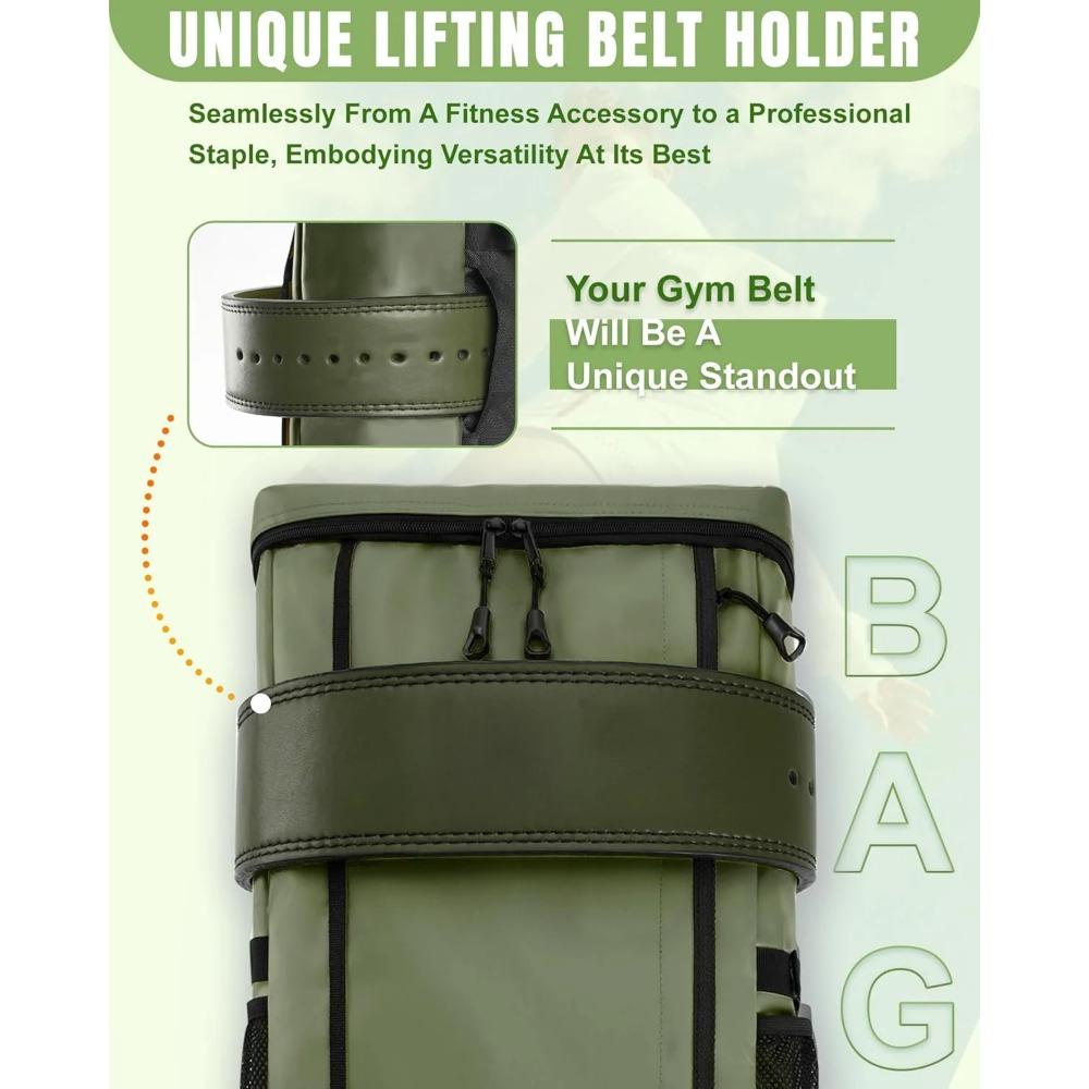Gym Backpack with Gym Belt Holder for Men and Women Waterproof Travel Backpack with Shoe Compartment and Laptop Compartment