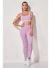 Women's Solid Color Seamless Ribbed Sports Bra and High Elastic Yoga Set