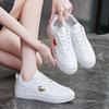 Spring Autumn Pure White Casual Sports Shoes Breathable Round Toe Lace Up Women's Casual Comfortbale Flat Sneakers