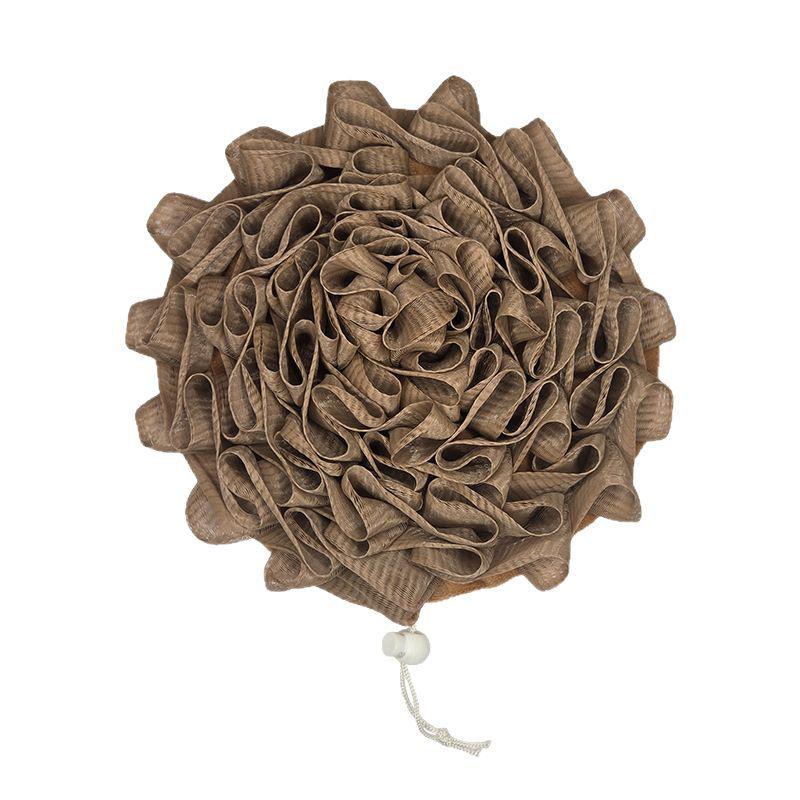2-In-1 Bath Ball Towel Loofah With Drawstring Closure For Soap Soft Exfoliating Mesh Shower Sponge Skin Care Bathing Tool