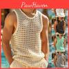 Fashion Tops American Style Men Popular Vacation Hollow Out Mesh Vests Sexy Casual Sleeveless Tank Tops Summer