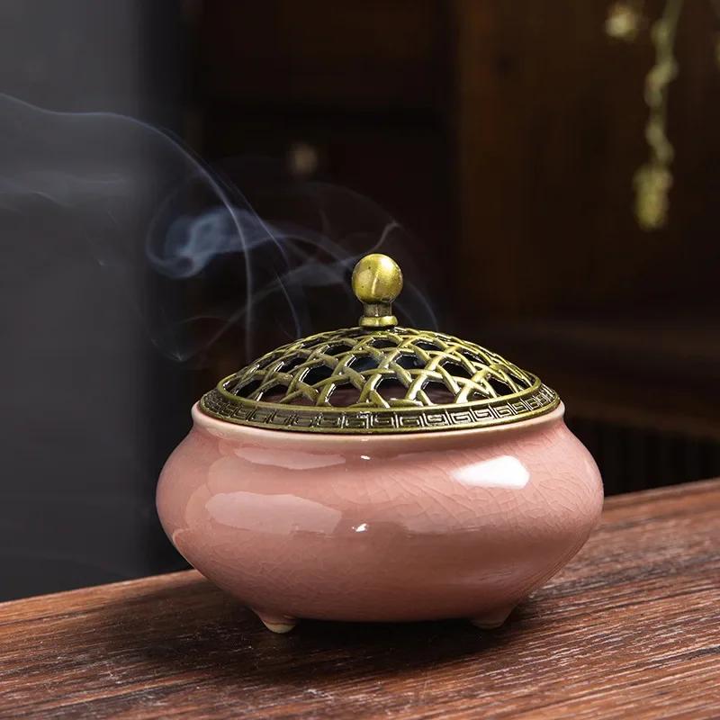 Ceramic Incense Burners Holder Coil Cones Stick Incense Buddhist Home Decor Tearoom Yoga Room Desktop Ornaments Aroma Burner