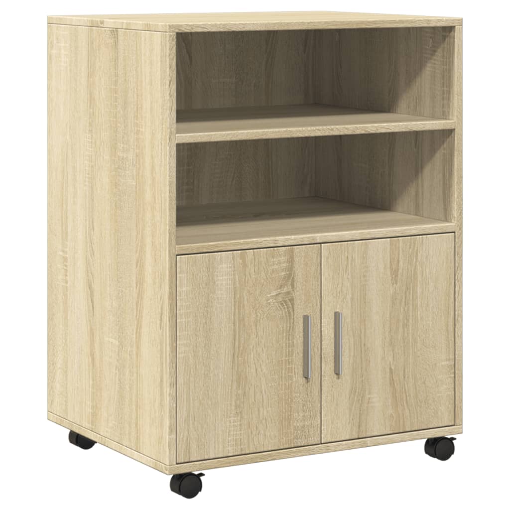 Mobile Cabinet in Sonoma Oak Finish 60 x 48 x 81 cm Engineered Wood