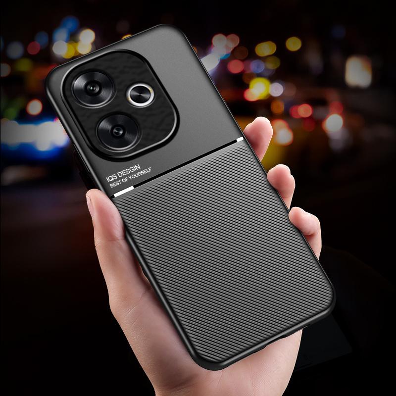 For Xiaomi Poco F6 5G Case Car Magnetic Holder Silicone Back Cover for Poco F6 F 6 6F PocoF6 5G Leather Texture Phone Fundas