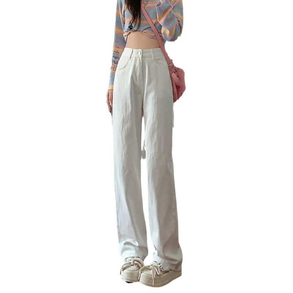High Waist Wide Leg Jeans Damen Frühling und Herbst neu kleine lockere und dünne Trend gerade schmale Version Wischhose
