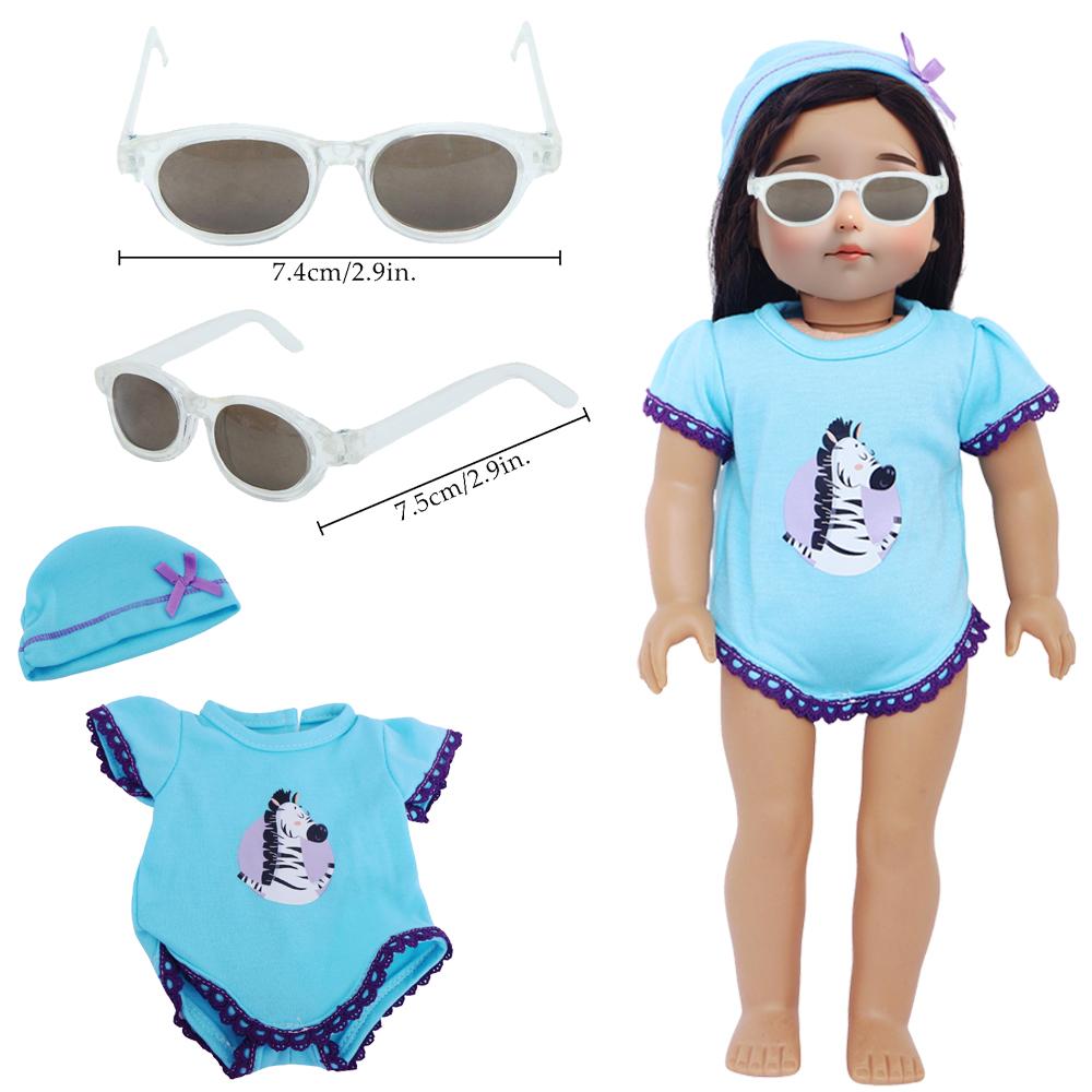 

Милая одежда для куклы для американской 45 см 18-дюймовой куклы-девочки топы брюки комбинезон купальник с солнцезащитными очками детские игрушки сделай сам аксессуары подарок
