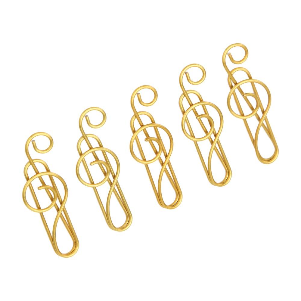 100 Pcs Music Note Shape Fancy Paperclips Gold/ Green Cool Paper Clips Cute Paper Clips  Scrapbook