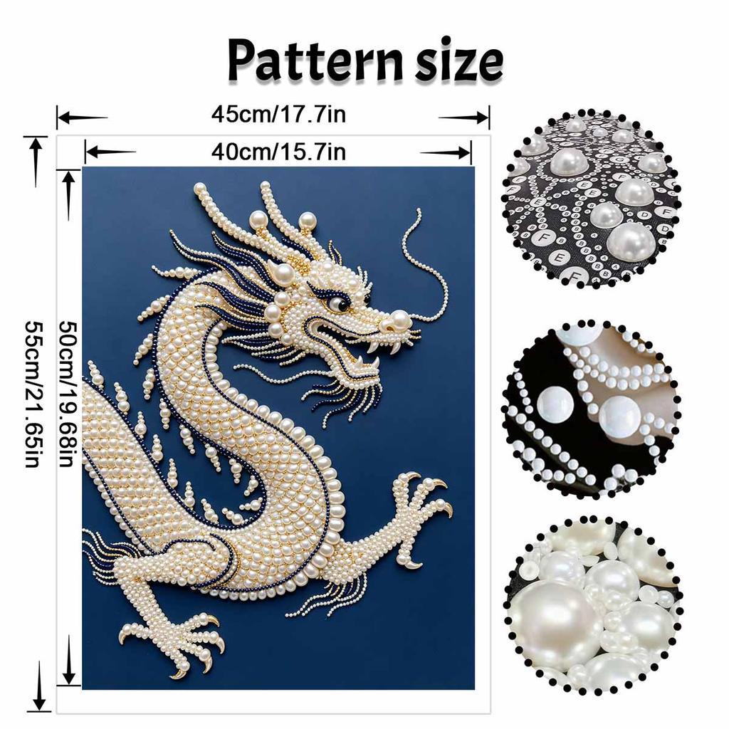 DIY Pearl Diamond Art Painting Kits for Adult and Beginners,Majestic Dragon Sparkling Painting Craft Home Wall Decor Handmade Gift