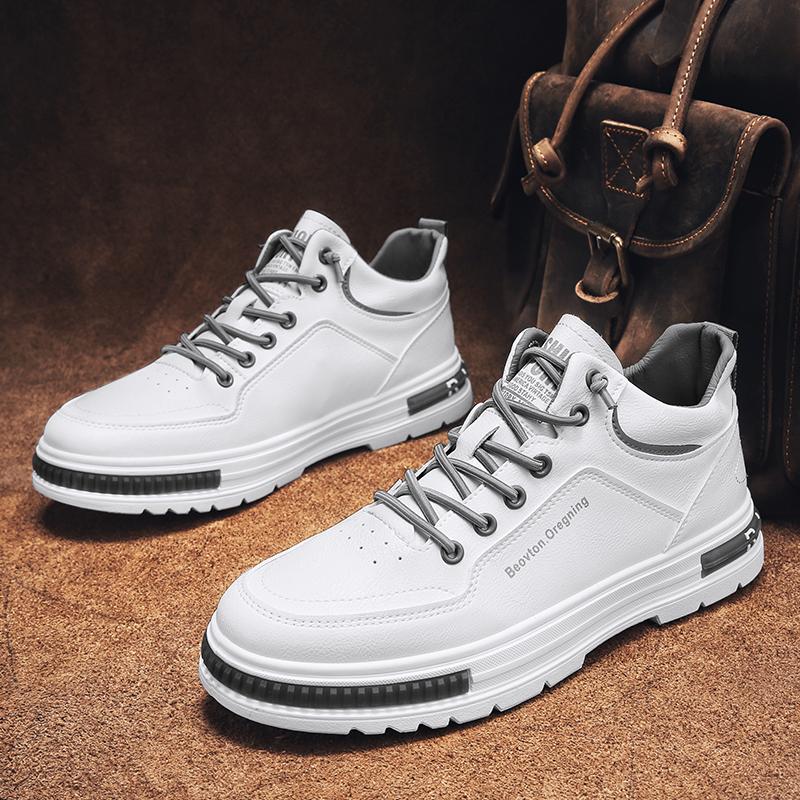 Podzim Zima Pánské Boty Vysoké Kožené Boty Pánské Kotníkové Boty Módní Pohodlné Motocyklové Boty Platformové Boty Muž