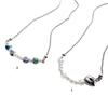 Bohemian Beaded Irregular Pendant Necklace Colored Round Bead High-Grade Crystal Necklace Summer Resin Necklace Jewelry