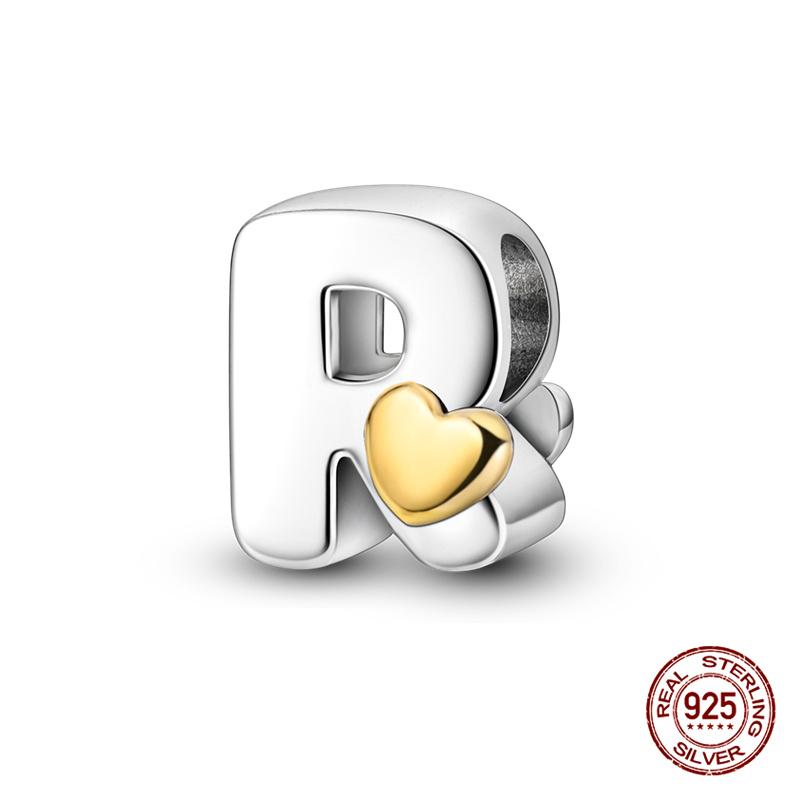 26 A- Z Alphabet Beads Copper Love Letter Charms Fits Original 3Mm Womans Bracelet Bangle Zircon Beads Diy Jewelry Gifts