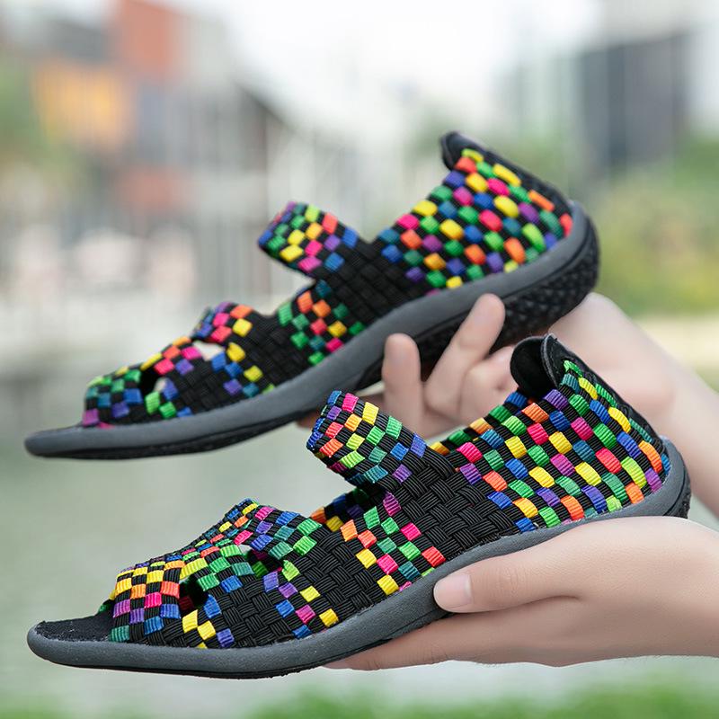 Korean Style Elastic Woven Women's Casual Sneakers