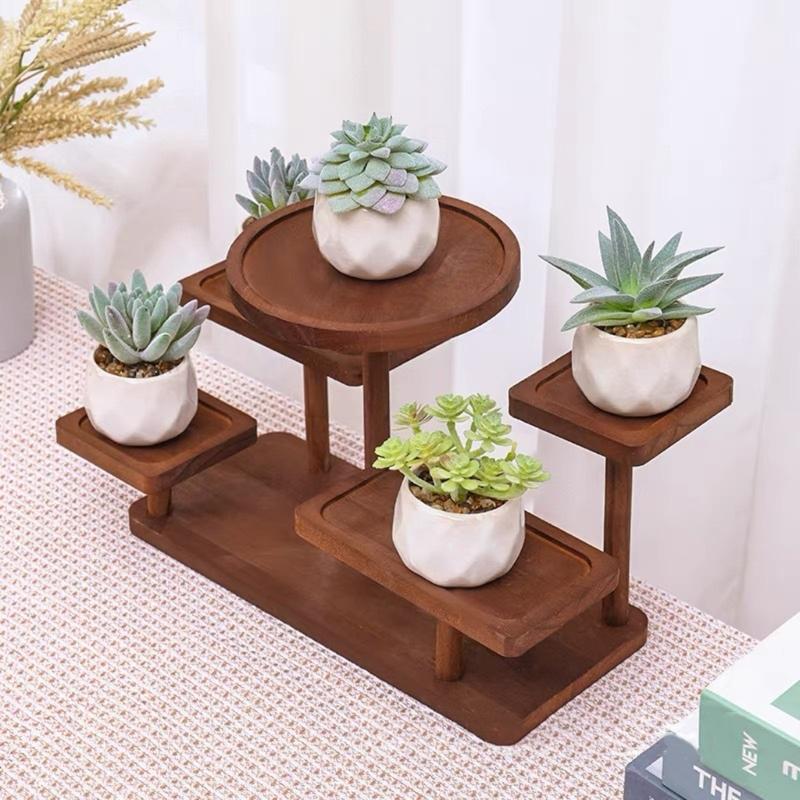Solid Wood Shelf For Organizing Accessories For Family Use Tiered Display Stand For Jewelry And Ornaments