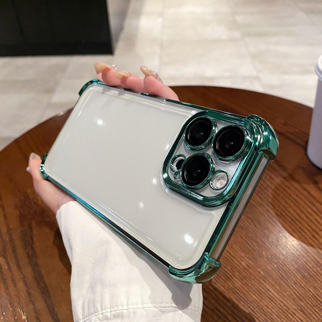 16e Electroplated Four-corner Anti-drop, Suitable for IPhone15 Phone Case, Apple 16PROMAX Gyroscope Magnetic Attraction Stand Cover