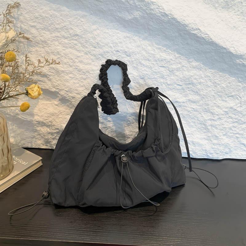 IELGY Pleated Nylon Cloth Large Capacity Crossbody Bag