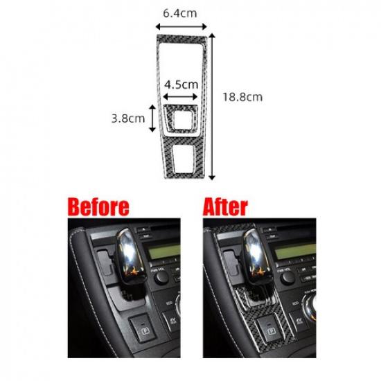 Carbon Fiber Car Gear Shift Panel Interior Trim Sticker For Lexus CT200h 11-17