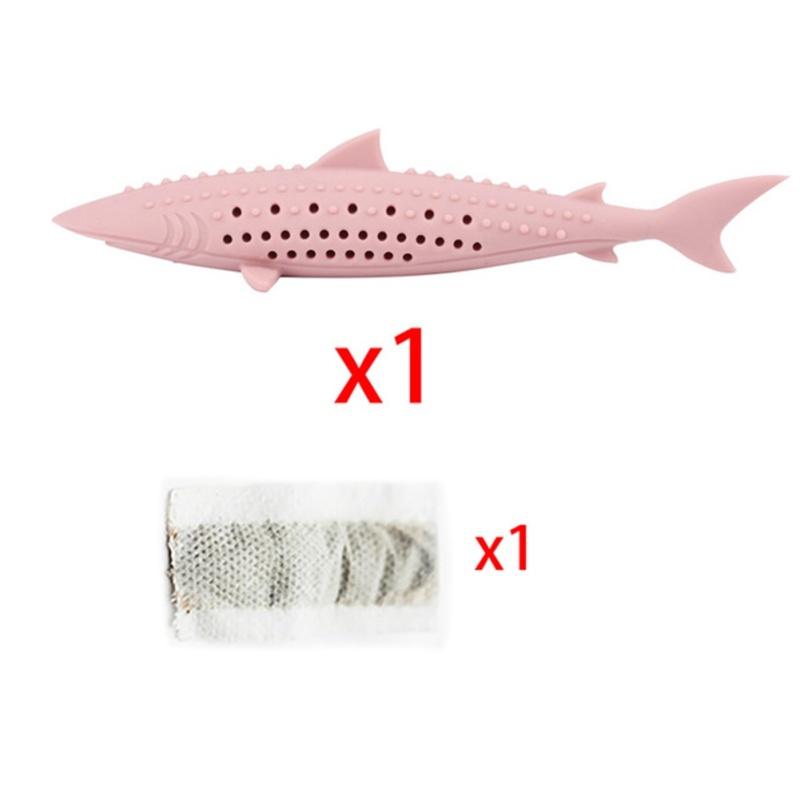 Silicone Mint Fish Cat Toy Cat Toothbrush Soft Pet Kitten Chew Toy Teeth Brush Molar  Stick