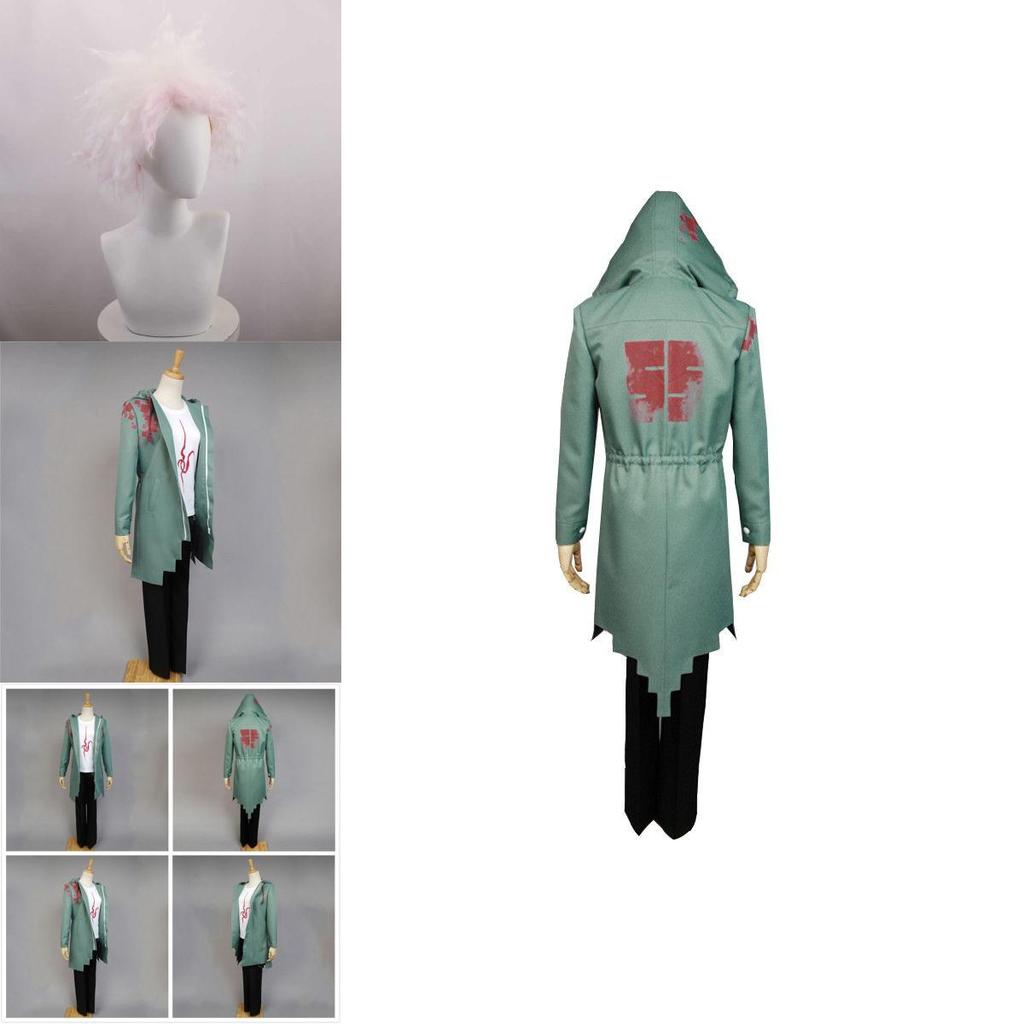 Collezione Premium Cosplay Danganronpa Komaeda Nagito: Cappotto, Pantaloni, Maglietta e Parrucca