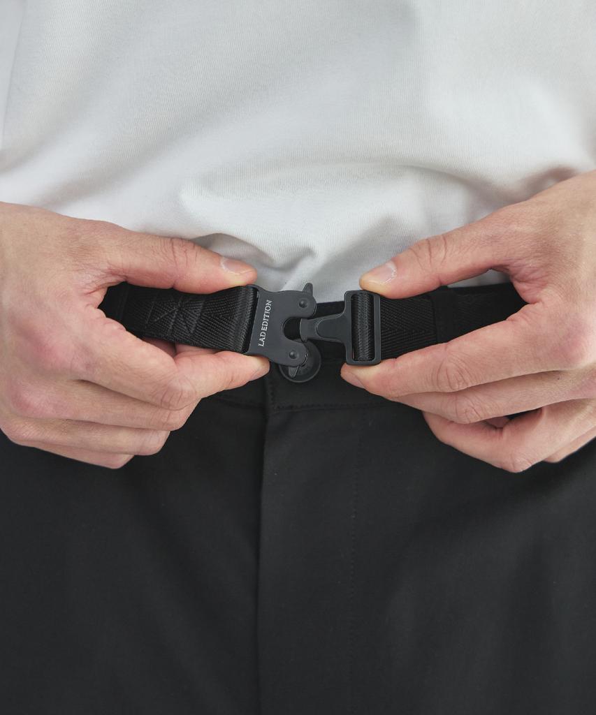 Ladeuedisyeon Rayon Culotte Cargo Pants_Black [Belt Included]