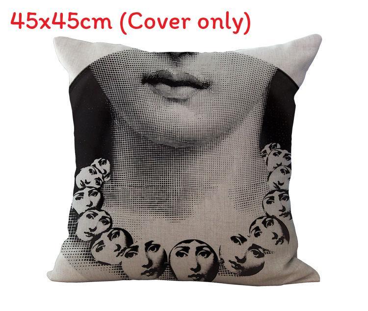 Leinen Vintage Piero Fornasetti Gesicht Kissenbezug Mit Elegantem Design Und Langlebigem Material