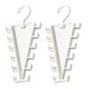 White Plastic Angled Hanger Holder for Closet Storage, Double Sided Rack for Scarves Belts and Daily Closet Rod Use