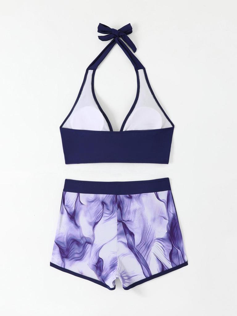 2026 Women's High-Waisted Boyshort Bikini Swimsuit - Modest, Sporty Two-Piece