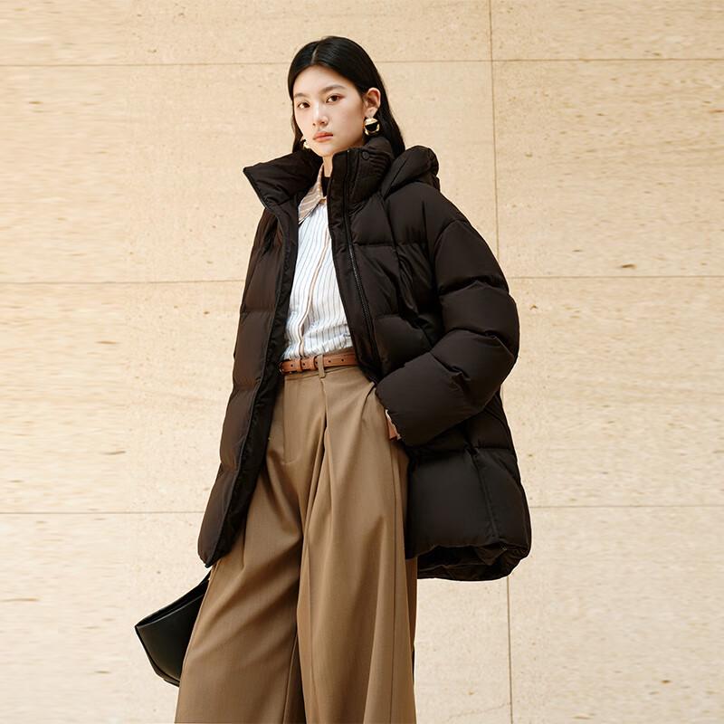 

Ailiy Women s Oversized Mid-Length Hooded Puffer Down Jacket M