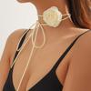 Flower Collar Chain Gothic Choker Exaggerated Necklace Jewelry Women Girl Banque