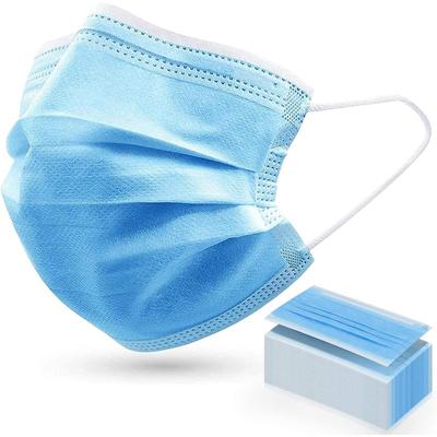 Disposable Face Mask with Earloops 3 Ply Protective Blue Disposable Masks,personal Protection Dust-proof Anti Spittle Eye Masks for Earloop