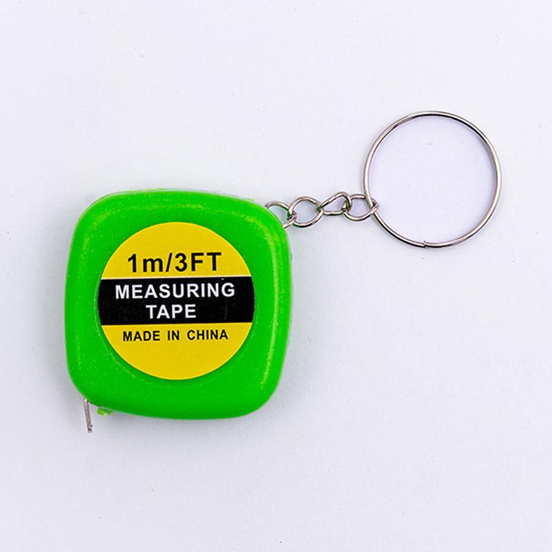 1Meter Length Automatic Telescopic Ruler Portable Mini Metal Tape Measure With Keychain Square Multicolor Children Height Ruler