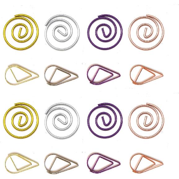 Hesena 100 Pcs Cute Flower Shaped Paper Clips Set, 50 Pcs Floral & 50 Pcs Tulip Shaped Shape Paper Clipss, for Office and Home (Flower Shaped) Circular+droplet shaped