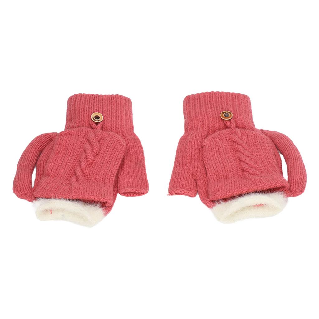 2 PCS USB Heated Gloves Double Sided Heating Knitted Gloves Temperature Adjustable Thermal Gloves Rose Red