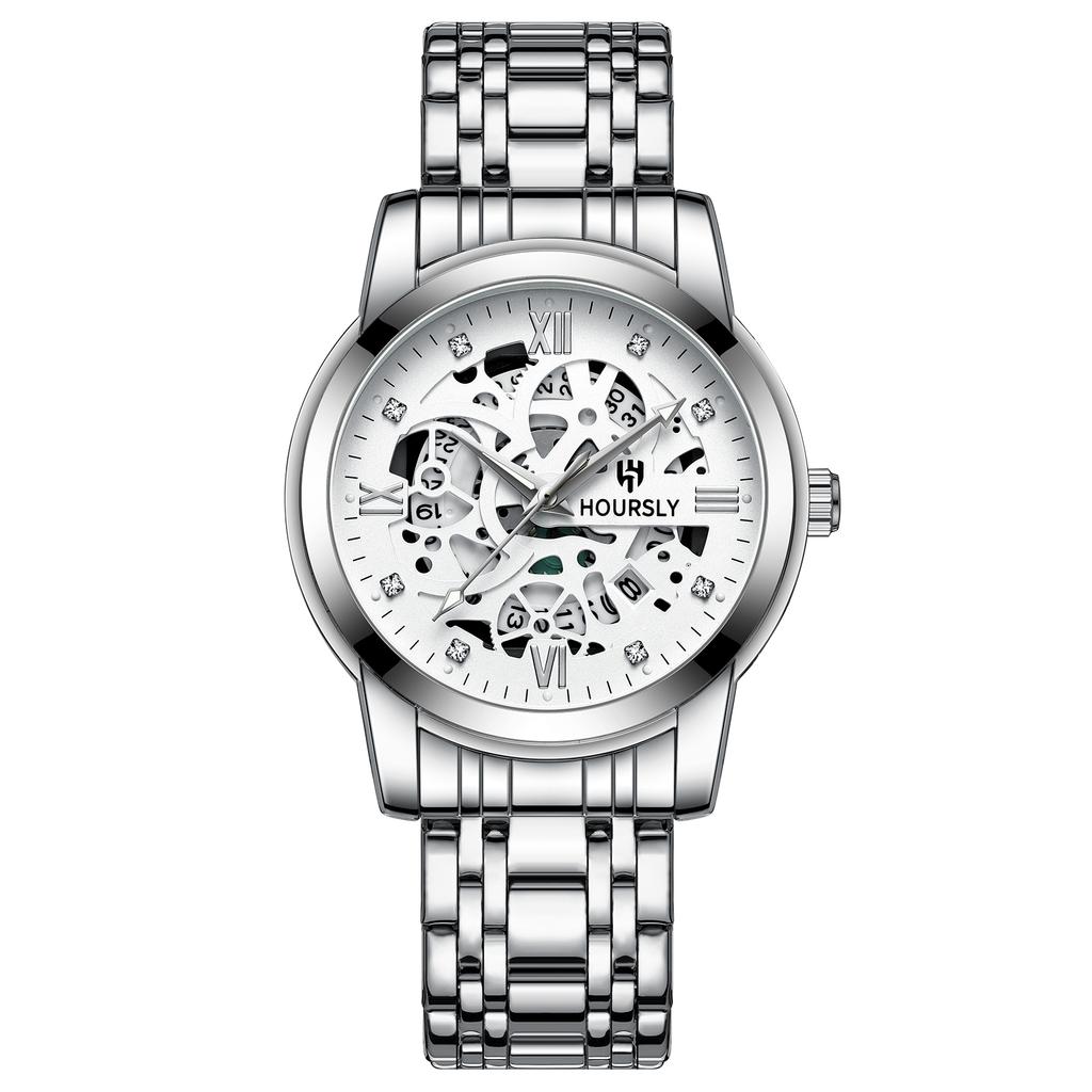 New Business Leisure Men's Quartz Watch Fashionable and Trendy Lifestyle Waterproof Night Light Diamond Inlaid Quartz Watch